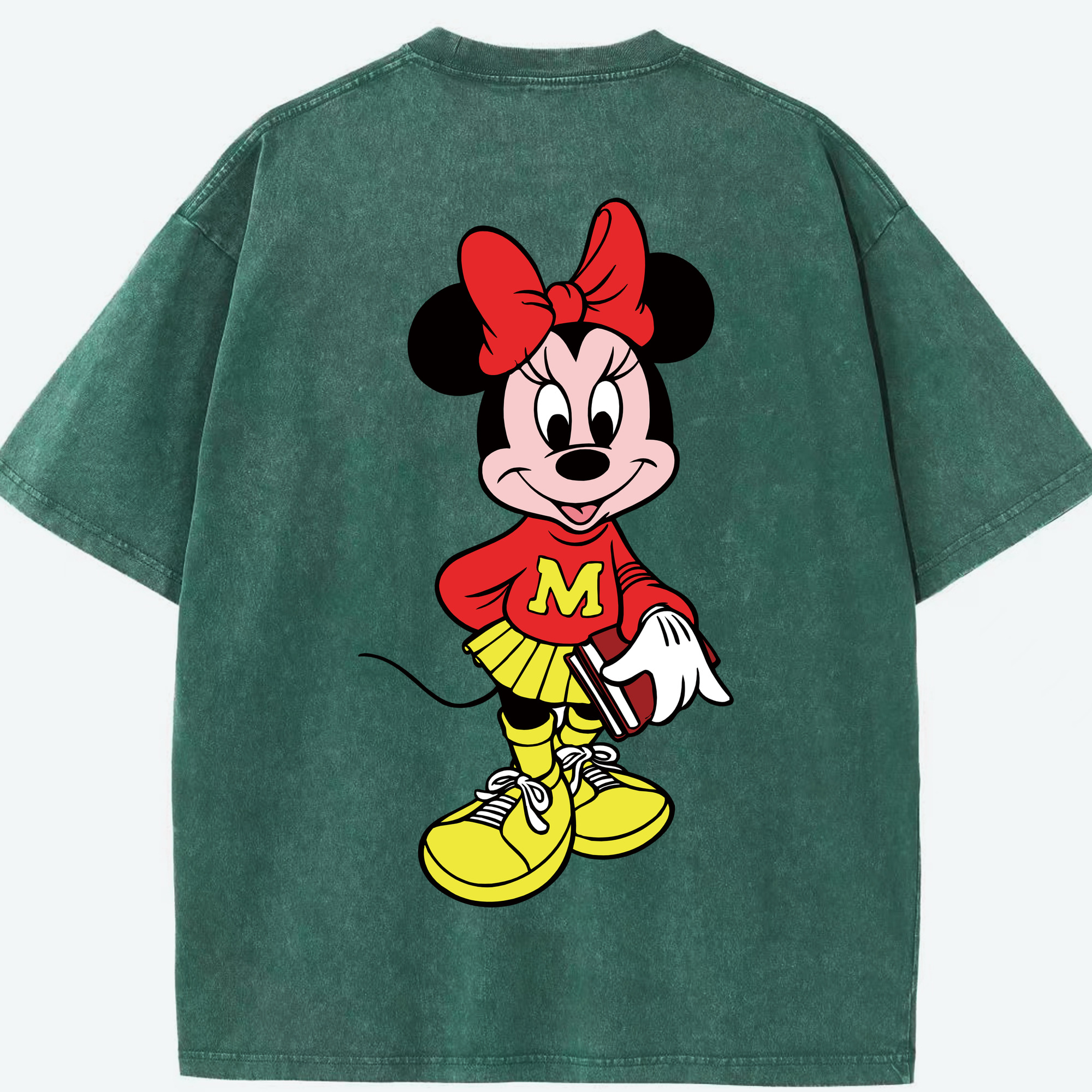 （画像用） ミッキーマウス Mickey Mouse 綿100% ヴィンテージ風 半袖Tシャツ（背面プリント）